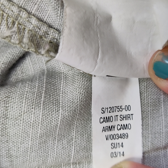 Old Navy Camo Button‎ Down Shirt Long Sleeve Top Size Medium Green Cotton - Picture 6 of 10